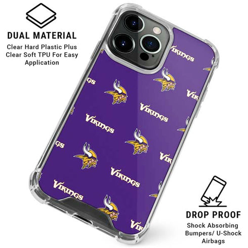 NFL Minnesota Vikings Blitz Series iPhone 16 Pro Clear Case
